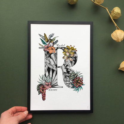 Personalised Initial Print | Birthday Gift for Friend