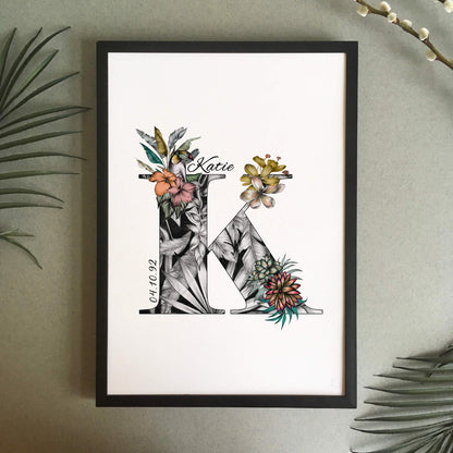 Personalised Initial Print | Birthday Gift for Friend